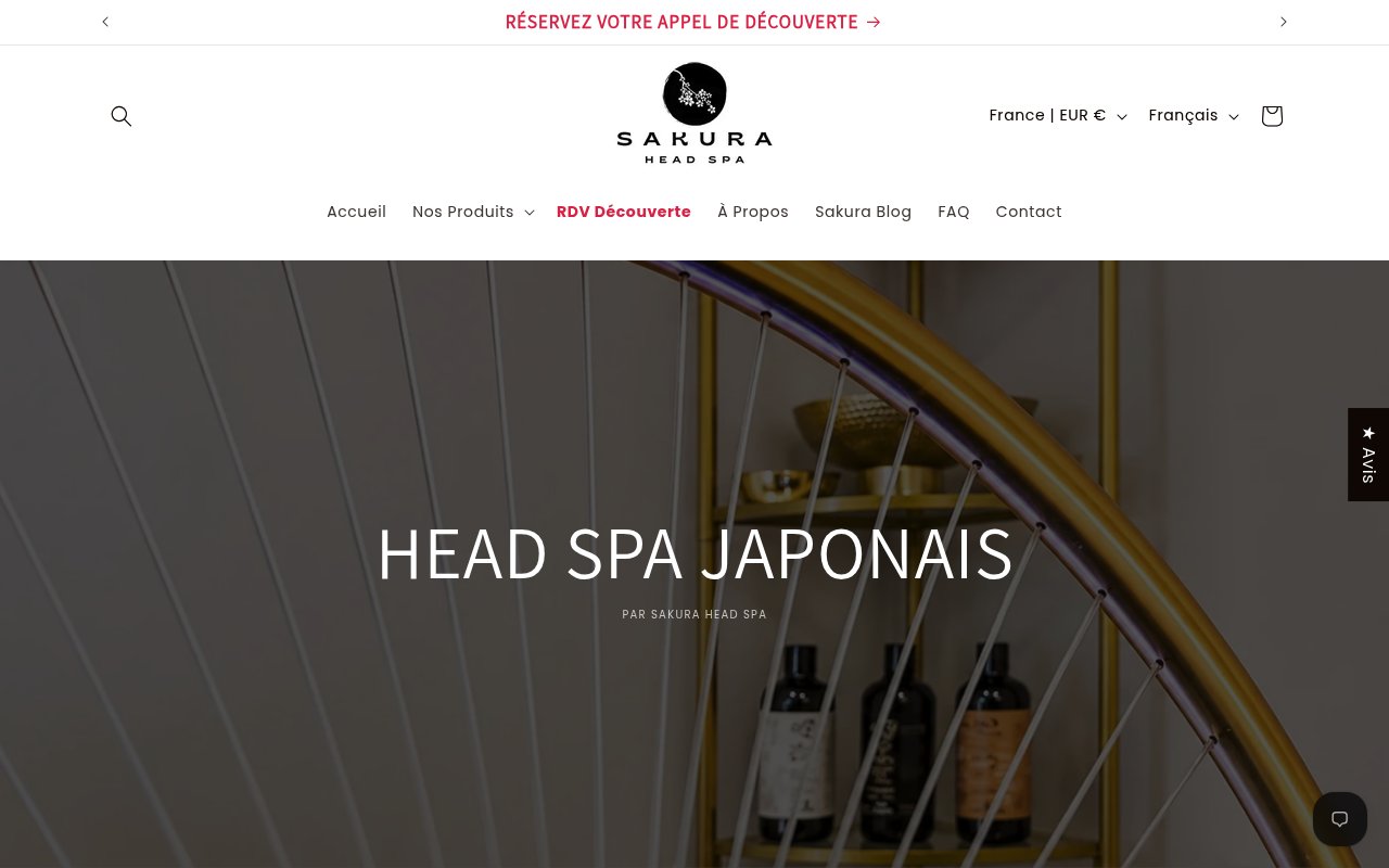 Apercu du site Sakura Head Spa