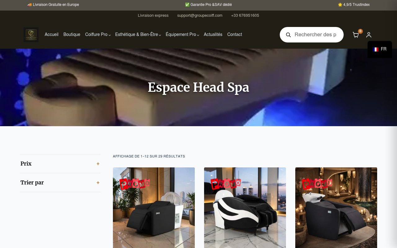 Apercu du site Groupe Coiff